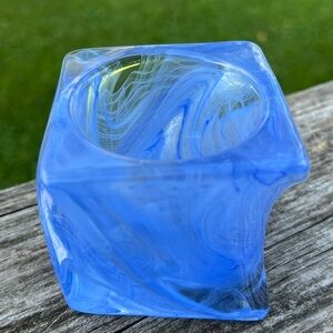 Candle votive holder periwinkle blue